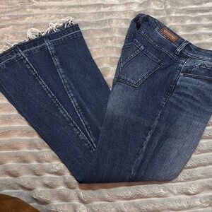 Shyanne Blue Flare Jeans with Frayed Hem